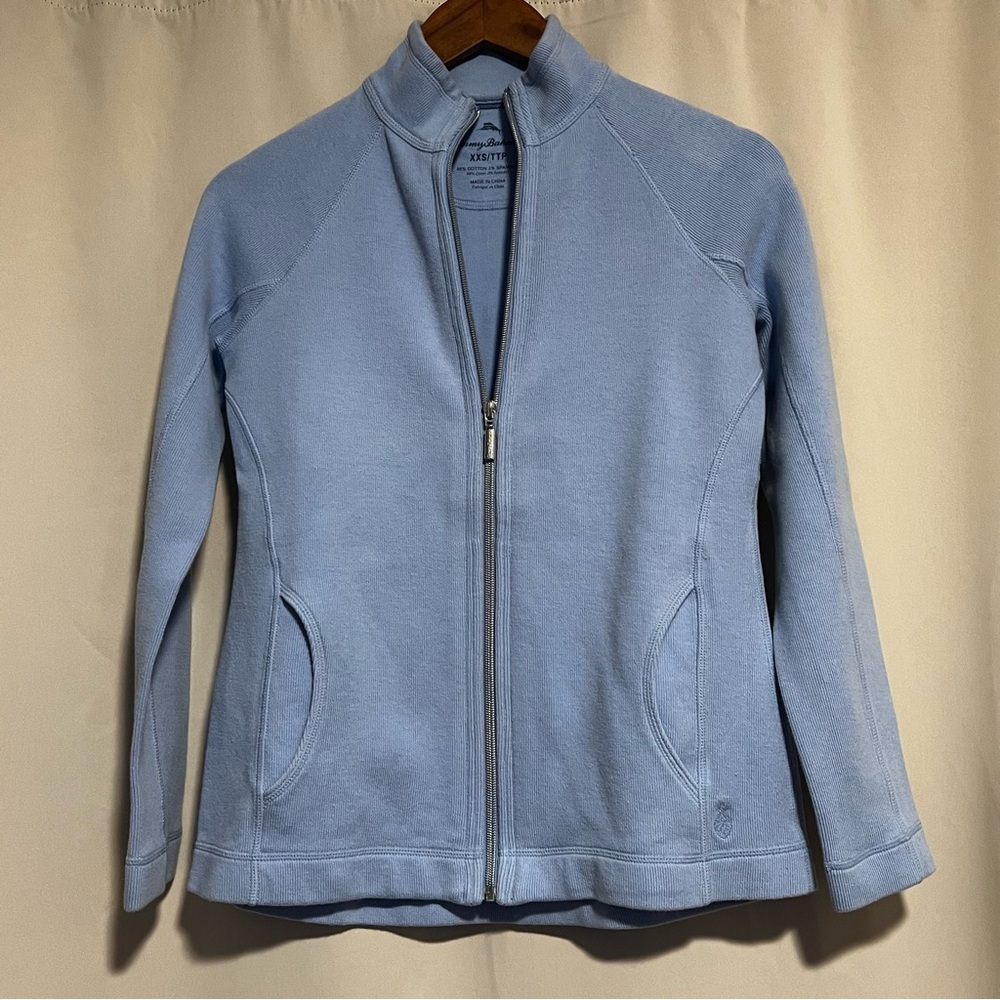 Tommy Bahama Women's Aruba Blue Heather Full-Zip Sweatshirt XXS